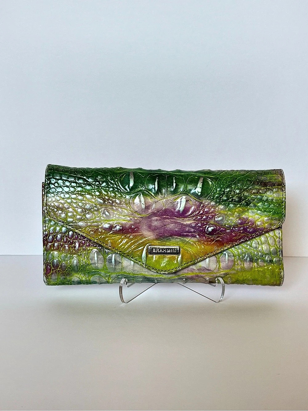 BRAHMIN Veronica Wallet Green & Purple